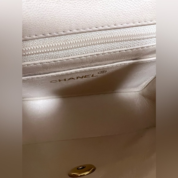 RARE Chanel Beige Mini Classic Flap Square - Picture 8 of 12